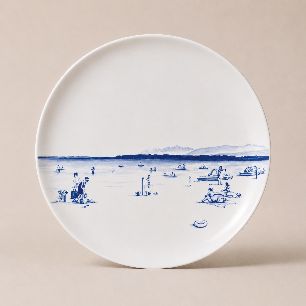 Assiette Plate "Plage - Excenevex"